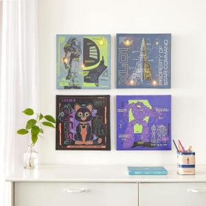 imageIdea Nuova The Mandalorian featuring Grogu aka The Child 4 Pack Square Canvas Wall Art Set 11quotx11quot eachPixar Lightyear