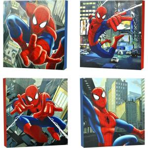 imageIdea Nuova The Mandalorian featuring Grogu aka The Child 4 Pack Square Canvas Wall Art Set 11quotx11quot eachSpiderman