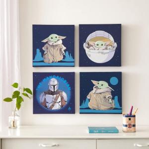 imageIdea Nuova The Mandalorian featuring Grogu aka The Child 4 Pack Square Canvas Wall Art Set 11quotx11quot eachStar Wars The Mandalorian
