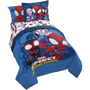 imageJay Franco Star Wars Empire Strikes Back 4 Piece Full Bed Set  Includes Reversible Comforter ampamp Sheet Set  Super Soft Fade Resistant MicrofiberBlue  Spidey  Friends