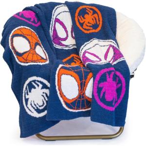imageJay Franco Star Wars Feather Knit Fluffy Throw Blanket  Darth Vader and R2D2 Fuzzy Blanket Measures 50 x 60 inch  Super Soft Lightweight BeddingBlue  Spidey and Friends
