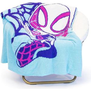 imageJay Franco Star Wars Feather Knit Fluffy Throw Blanket  Darth Vader and R2D2 Fuzzy Blanket Measures 50 x 60 inch  Super Soft Lightweight BeddingBlue  Ghost Spider