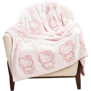 imageJay Franco Star Wars Feather Knit Fluffy Throw Blanket  Darth Vader and R2D2 Fuzzy Blanket Measures 50 x 60 inch  Super Soft Lightweight BeddingPink  Hello Kitty 01