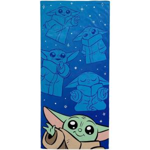 imageJay Franco Star Wars The Mandalorian Kids Bath Pool Beach Towel  Super Soft ampamp Absorbent Grogu Baby Yoda 100 Cotton Towel Measures 28 x 58Blue  Mandalorian