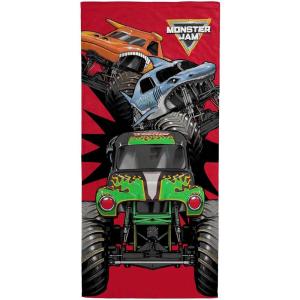 imageJay Franco Star Wars The Mandalorian Kids Bath Pool Beach Towel  Super Soft ampamp Absorbent Grogu Baby Yoda 100 Cotton Towel Measures 28 x 58Red  Monster Jam