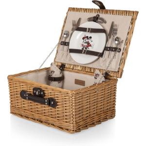 imagePICNIC TIME Star Wars Classic Picnic Basket for 2 Romantic Picnic for 2 Wicker Picnic Set Beige CanvasDisney Micke Mouse and Minnie Mouse  Beige