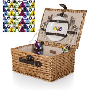 imagePICNIC TIME Star Wars Classic Picnic Basket for 2 Romantic Picnic for 2 Wicker Picnic Set Beige CanvasStar Wars  Beige