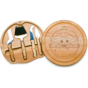 imagePICNIC TIME Star Wars Death Star Circo Cheese Board and Knife Set Charcuterie Board Set Wood Cutting Board ParawoodStar Wars Mandalorian Grogu  Parawood