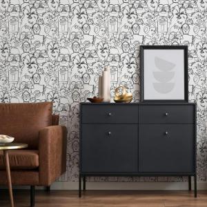 imageRoomMates RMK12451PL Star Wars Saga Line Sketches Peel and Stick Wallpaper Black 30 Sq FtBlack