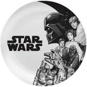 imageSilver Buffalo Star Wars Black and White Multi Collage 8quot Coupe Ceramic Plate