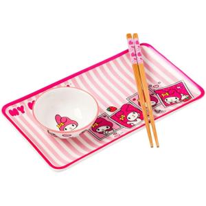 imageSilver Buffalo Star Wars Boxed Ceramic Sushi Set Featuring Darth Vader Death Star ATAT and Stormtroopers 3 Piece SetPinkMulti