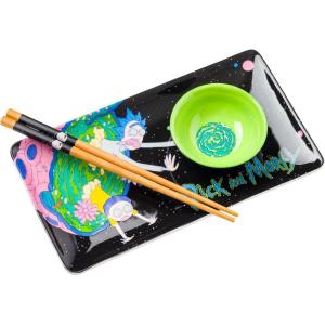 imageSilver Buffalo Star Wars Boxed Ceramic Sushi Set Featuring Darth Vader Death Star ATAT and Stormtroopers 3 Piece SetRick and Morty