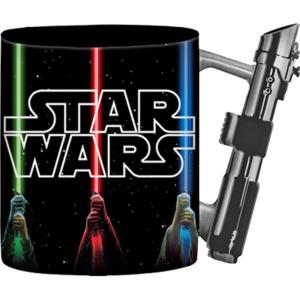 imageSilver Buffalo Star Wars Logo with Lightsaber 20oz Shaped Handle Ceramic Mug