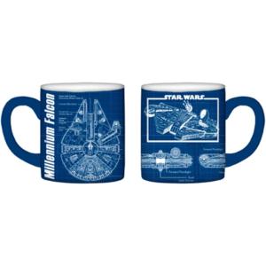 imageSilver Buffalo Star Wars Millenium Falcon Blueprints 20oz Ceramic MugBlueMulti