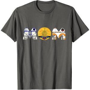 imageStar Wars Droids R2D2 C3PO BB8 Mom Mothers Day Birthday TShirtAsphalt Grey