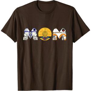 imageStar Wars Droids R2D2 C3PO BB8 Mom Mothers Day Birthday TShirtBrown
