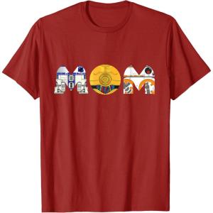 imageStar Wars Droids R2D2 C3PO BB8 Mom Mothers Day Birthday TShirtCranberry Red