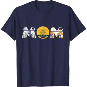 imageStar Wars Droids R2D2 C3PO BB8 Mom Mothers Day Birthday TShirtNavy Blue