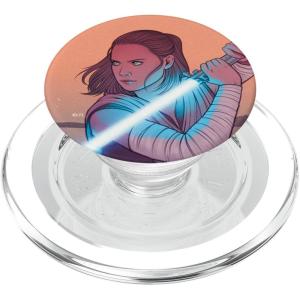 imageStar Wars Illustrated Rey with Lightsaber PopSockets MagSafe PopGrip for iPhoneMagSafe
