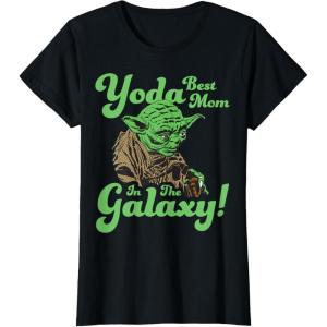 imageStar Wars Mothers Day Yoda Best Mom In The Galaxy TShirtBlack