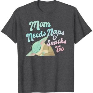 imageStar Wars The Mandalorian Mothers Day Mom Needs Naps TShirtDark Heather Grey