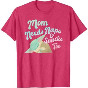 imageStar Wars The Mandalorian Mothers Day Mom Needs Naps TShirtRed Heather