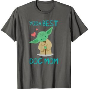 imageStar Wars Yoda Best Dog Mom Yoda Chibi Portrait Family TShirtAsphalt Grey