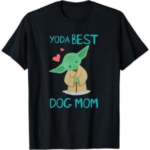 imageStar Wars Yoda Best Dog Mom Yoda Chibi Portrait Family TShirtBlack