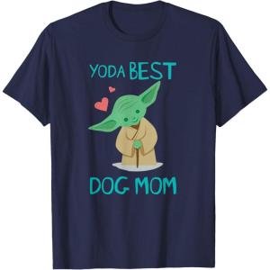 imageStar Wars Yoda Best Dog Mom Yoda Chibi Portrait Family TShirtNavy Blue
