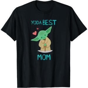 imageStar Wars Yoda Best Mom Hearts Mothers Day TShirtBlack
