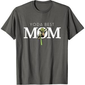 imageStar Wars Yoda Best Mom Lightsaber Mothers Day Gift TShirtAsphalt Grey