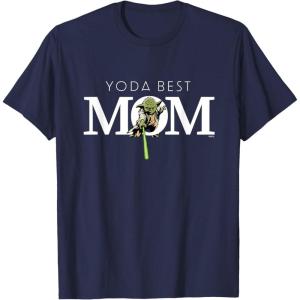 imageStar Wars Yoda Best Mom Lightsaber Mothers Day Gift TShirtNavy Blue