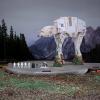 imageSTAR WARS Micro Galaxy Squadron atat Walker Endor Amazon Exclusive  10Inch Vehicle with Lights Sounds Action Zones and Accessories Toys for Kids Ages 8 and Up