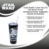 imageSilver Buffalo Star Wars Love You to the Death Star and Back Double Walled Stainless Steel Tumbler w Straw 22Ounces
