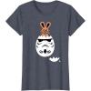 imageStar Wars Chocolate Bunny and Stormtrooper Easter Egg Funny TShirtHeather Blue