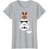 imageStar Wars Chocolate Bunny and Stormtrooper Easter Egg Funny TShirtHeather Grey