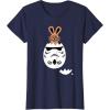 imageStar Wars Chocolate Bunny and Stormtrooper Easter Egg Funny TShirtNavy Blue