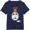 imageStar Wars Chocolate Bunny and Stormtrooper Easter Egg Funny TShirtNavy Blue