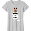 imageStar Wars Chocolate Bunny and Stormtrooper Easter Egg Funny TShirtSilver Grey