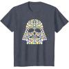 imageStar Wars Easter Egg Fill Darth Vader Mask and Helmet TShirtHeather Blue