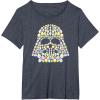 imageStar Wars Easter Egg Fill Darth Vader Mask and Helmet TShirtHeather Blue