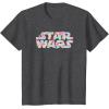 imageStar Wars Easter Floral Pink ampamp Orange Blooming Logo TShirtDark Heather Grey