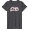 imageStar Wars Easter Floral Pink ampamp Orange Blooming Logo TShirtDark Heather Grey