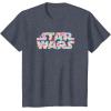 imageStar Wars Easter Floral Pink ampamp Orange Blooming Logo TShirtHeather Blue
