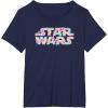 imageStar Wars Easter Floral Pink ampamp Orange Blooming Logo TShirtNavy Blue