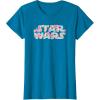 imageStar Wars Easter Floral Pink ampamp Orange Blooming Logo TShirtSapphire Blue