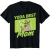 imageStar Wars Mothers Day Yoda Best Mom Yoda Cartoon Portrait TShirtBlack