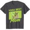 imageStar Wars Mothers Day Yoda Best Mom Yoda Cartoon Portrait TShirtDark Heather Grey