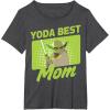 imageStar Wars Mothers Day Yoda Best Mom Yoda Cartoon Portrait TShirtDark Heather Grey