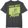 imageStar Wars Mothers Day Yoda Best Mom Yoda Cartoon Portrait TShirtDark Heather Grey